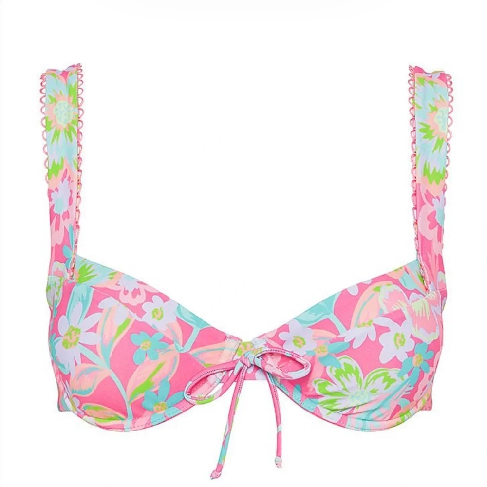 2 PIECE FOR LOVE & LEMONS Lizzy Floral Underwire Swim Top & Bottom set - Picture 15 of 16
